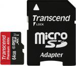 Карта памяти 64GB micro SDXC Transcend HC  10кл с адаптером